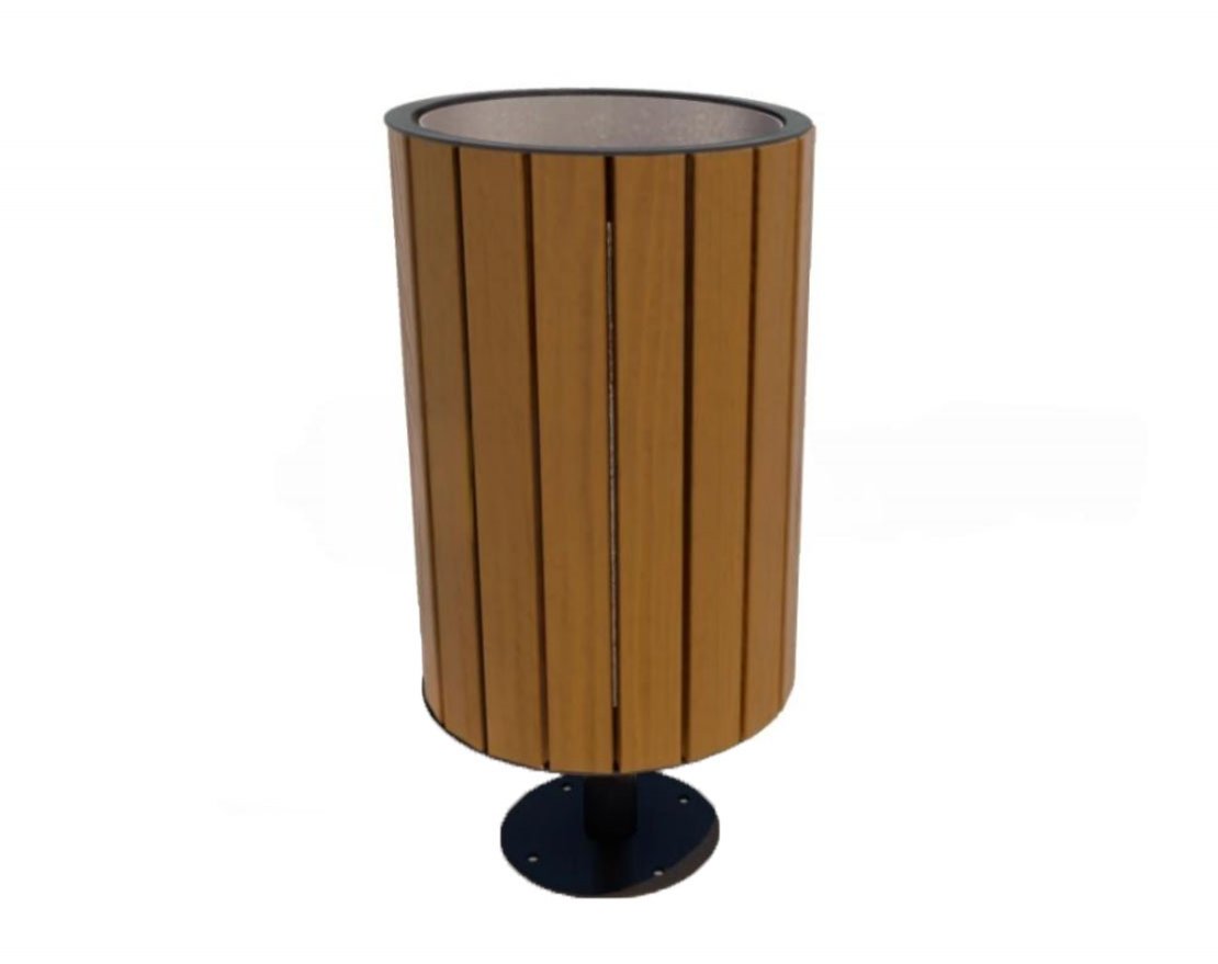 Урна Эстель круглая на ножке (лиственница) - вид 5