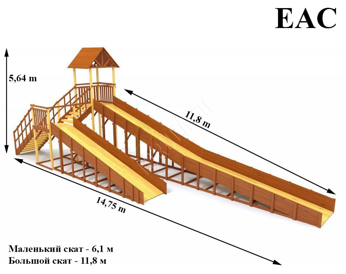 Зимняя горка TORUDA Север - 9/2 (скат 11.8 м и 6.1 м)